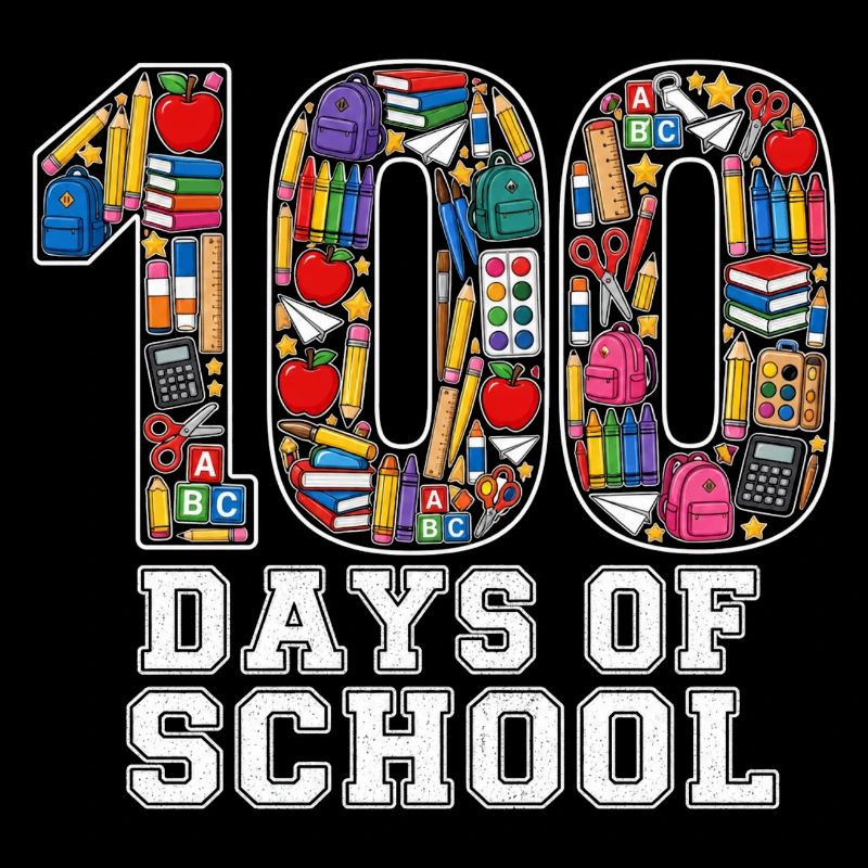 100 Days Classroom School Supplies Student Pride