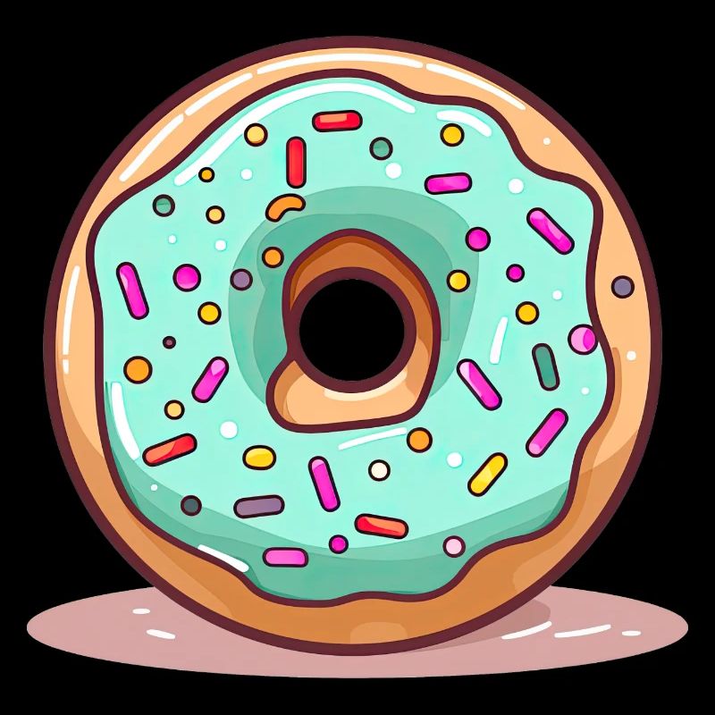 Donut Mint Blue Sparkle