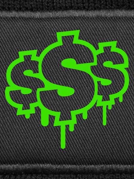 Neon Graffiti Dollarzeichen Tropfen