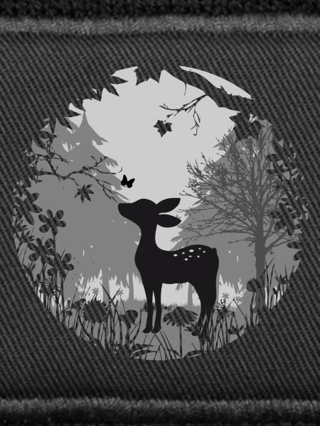 Fawn with butterfly