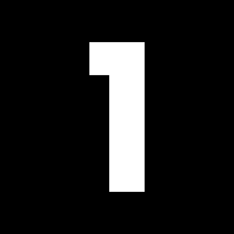 Zahl 1, Nummer 1, 1, one, Number one, Eins