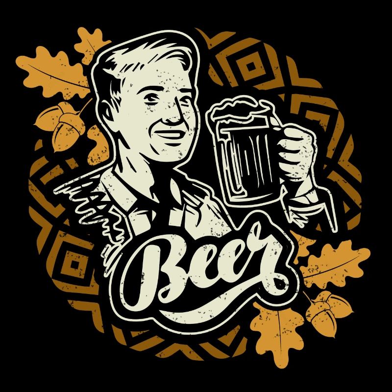 Retro Man Biertrinker t-shirt