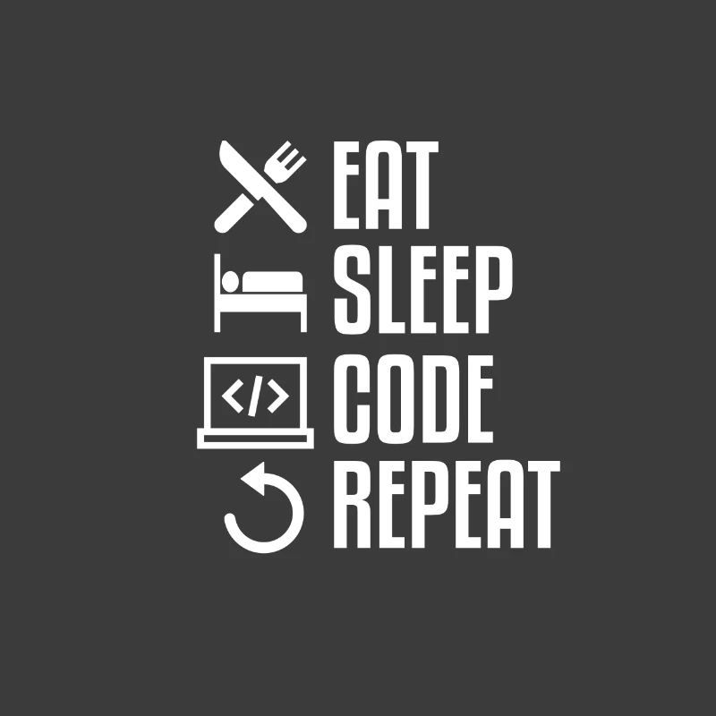 EAT SLEEP CODE REPEAT WHITE Computer T-Shirt