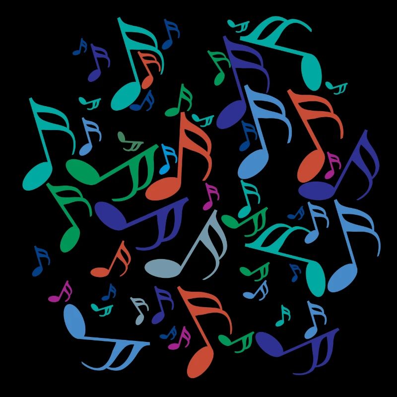 Notes de musique colorées