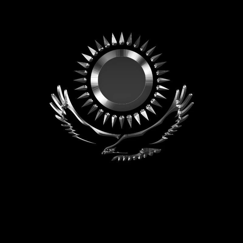 Kazakhstan Eagle steppe aigle drapeau d'argent drapeau