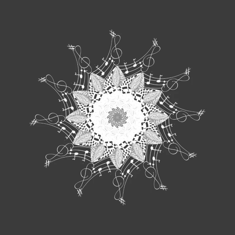 Musical Mandala Snowflake Pattern