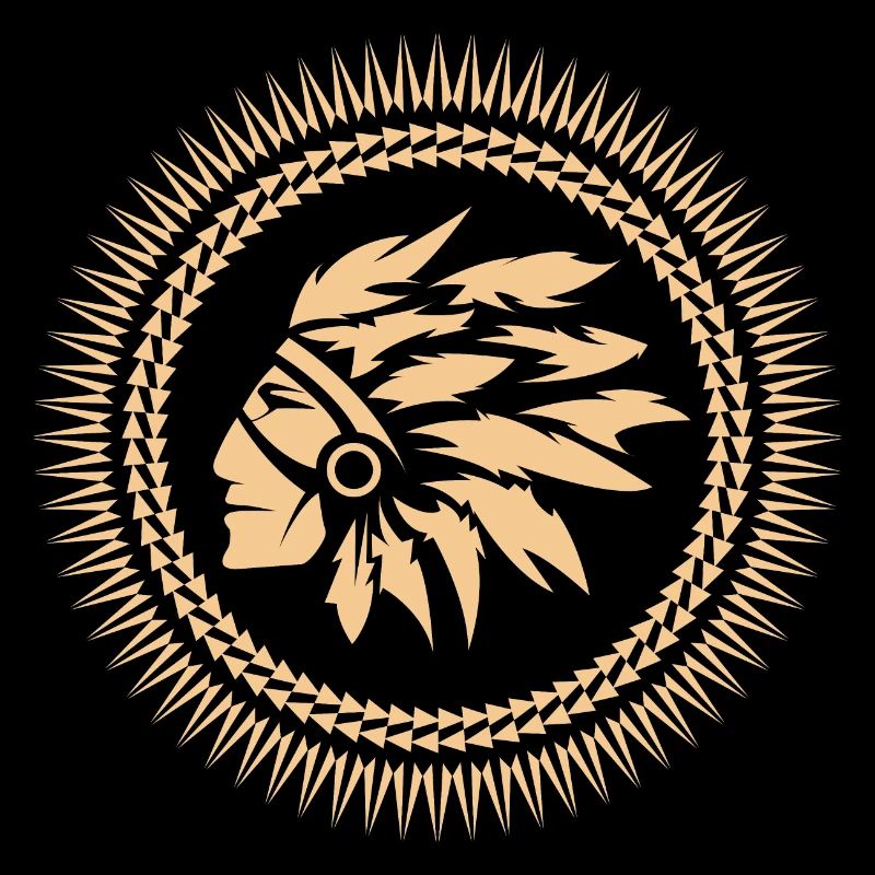 Indian Symbol Logo Illustration Chief Graphic