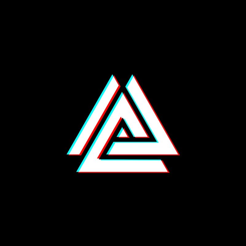 Triangle géométrique néon 3D