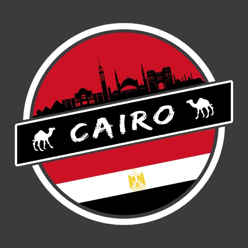 Conception du Caire en Egypte avec drapeau