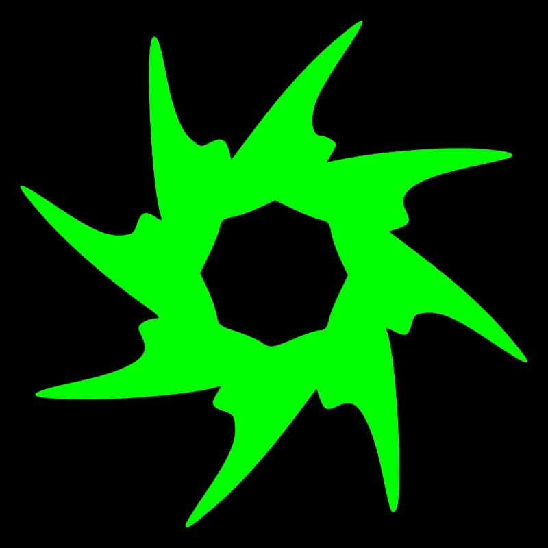 Circle with spines. Round in green