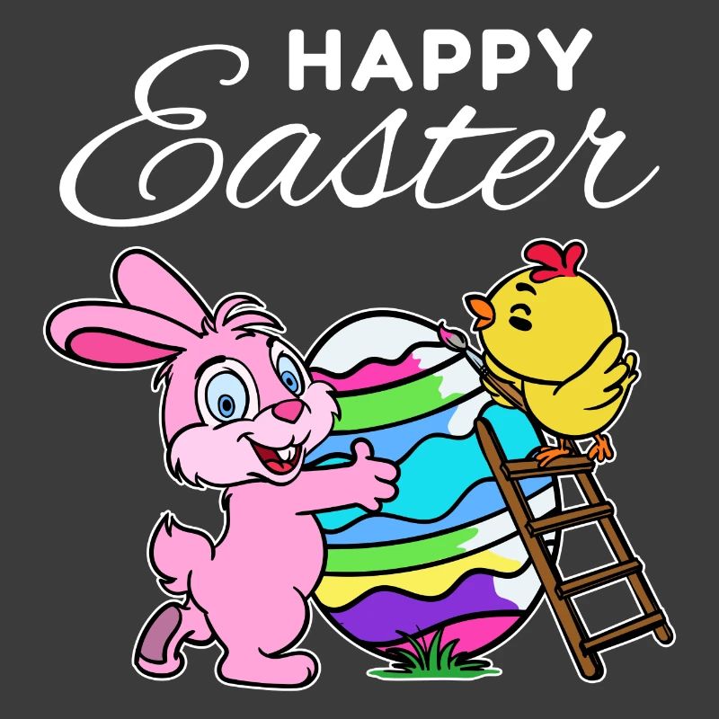 Happy easter bunny easter bunny chick hen egg