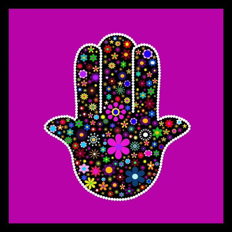 Main de Fatima aux Fleurs Colorées