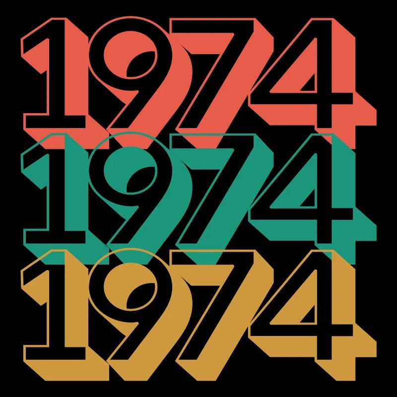 Retro 1974 Color Block Pattern