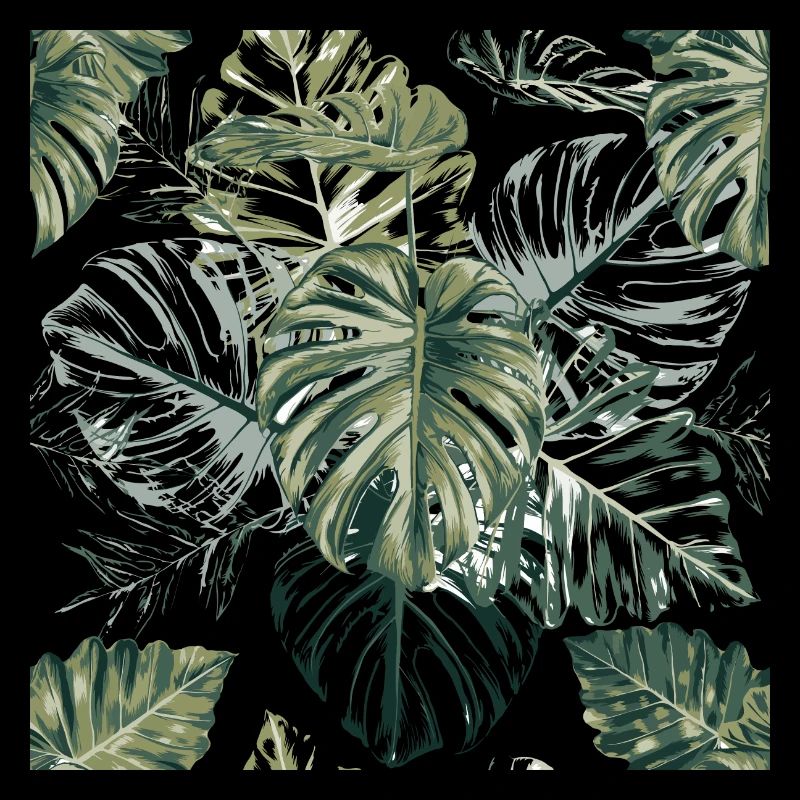 Tropical Monstera Leaves Pattern