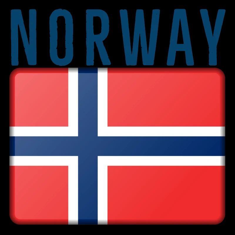 Drapeau de la Norvège avec lettrage