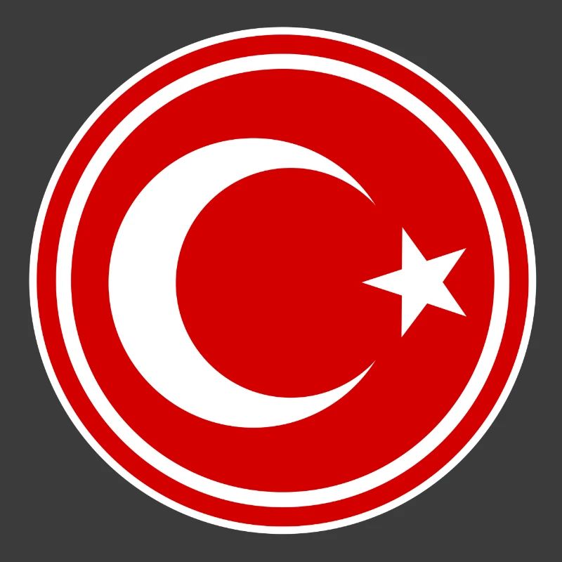 Drapeau de la Turquie rond