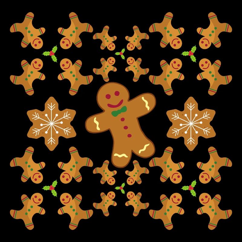Gingerbread Pattern Gingerbread Men and Stars