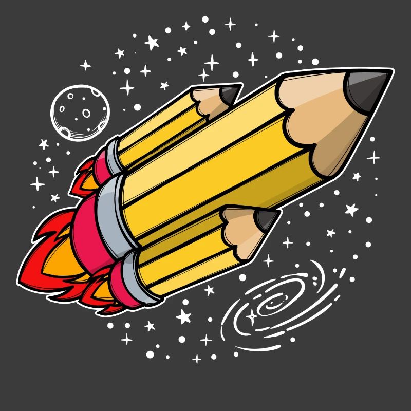 École début d’école crayon fusée lancement de l’école