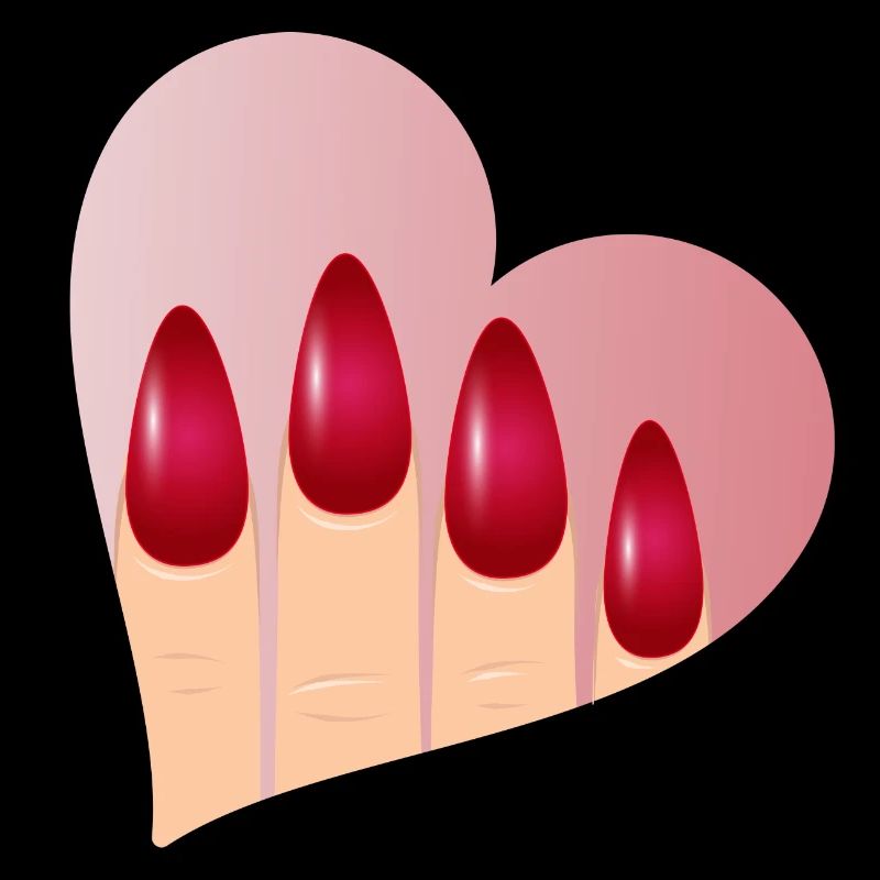 Manicure with Love - Heart with Red Fingernails