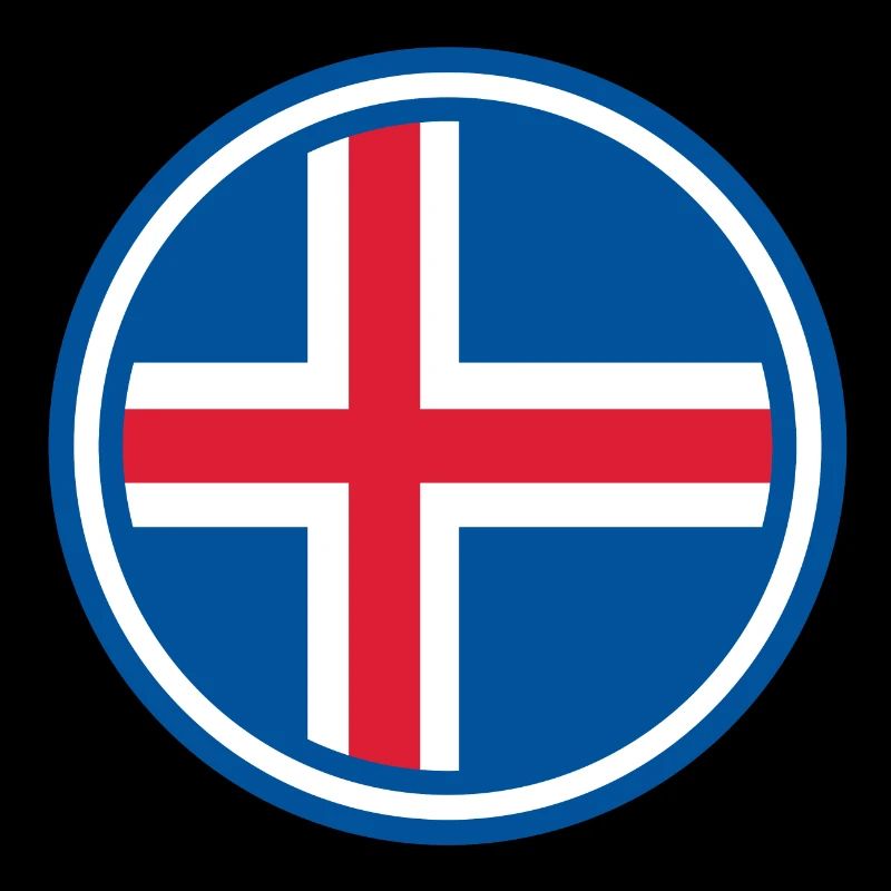 Iceland flag round