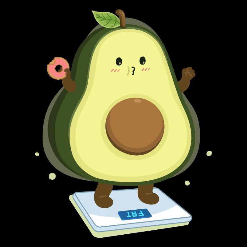 Avocat sur un régime : design alimentaire drôle