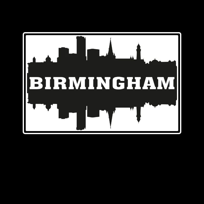 Birmingham England Travel Souvenir Skyline Silhoue
