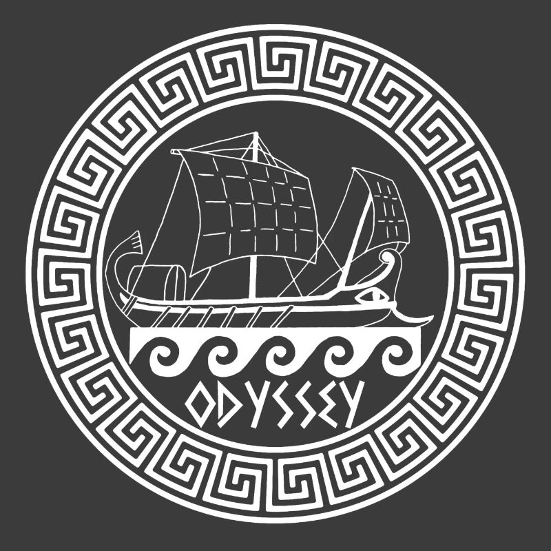 Symbol eines weißen griechischen Bootes