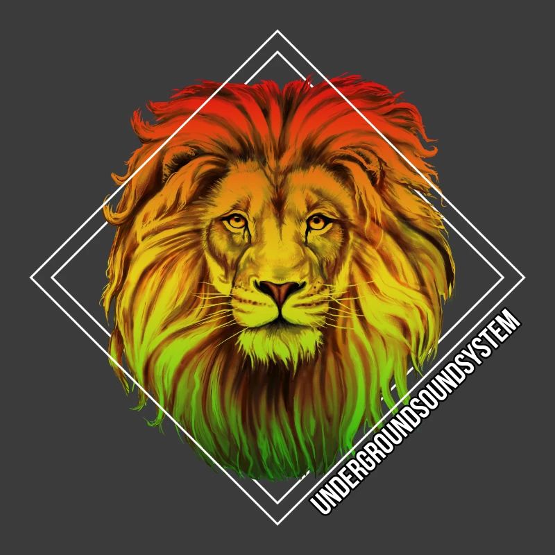 Rainbow Lion Diamond Pattern