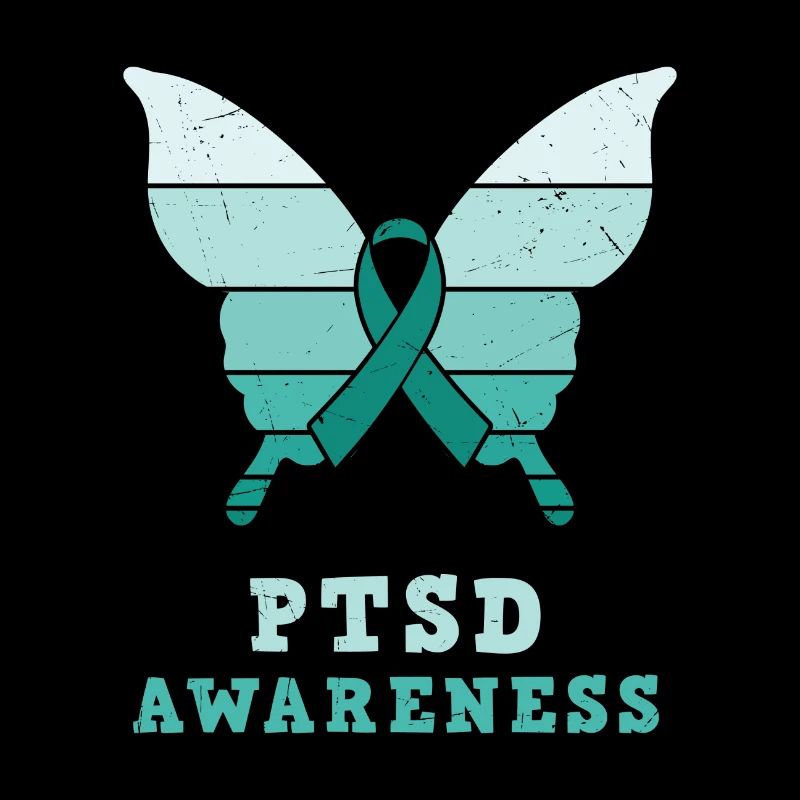 Papillon Ptsd Sensibilisation Ruban sarcelle