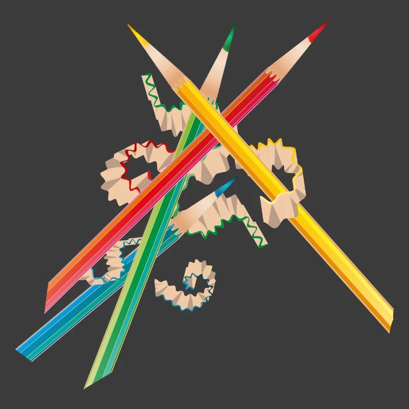 Colorful crayons freshly sharpened