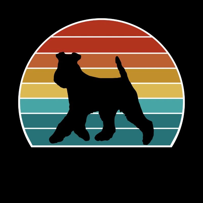 Welsh Terrier Dog Silhouette Vintage Sunset pour Do