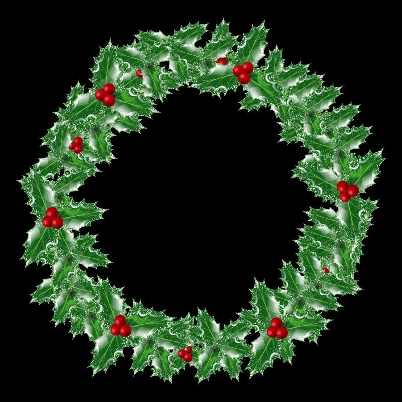 Couronne de Noël faite de branches de houx