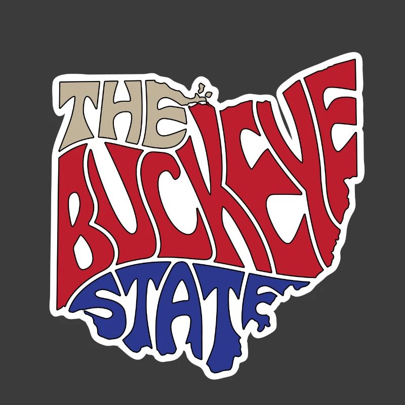 The Buckeye State Ohio Map Word Cloud