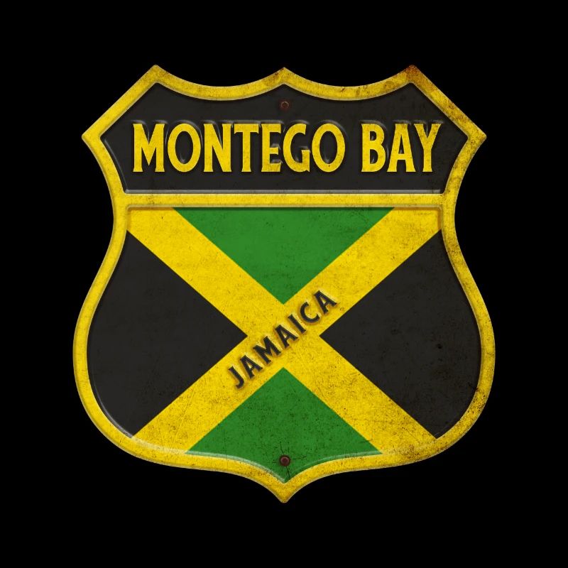 Montego Bay Jamaïque Armoiries Drapeaux Design