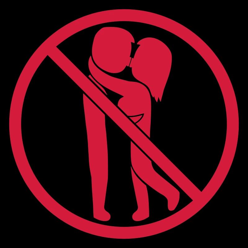 Verboten Schild Küssen