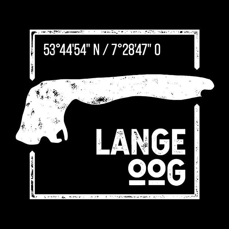 Langeoog | Island silhouette stamp design
