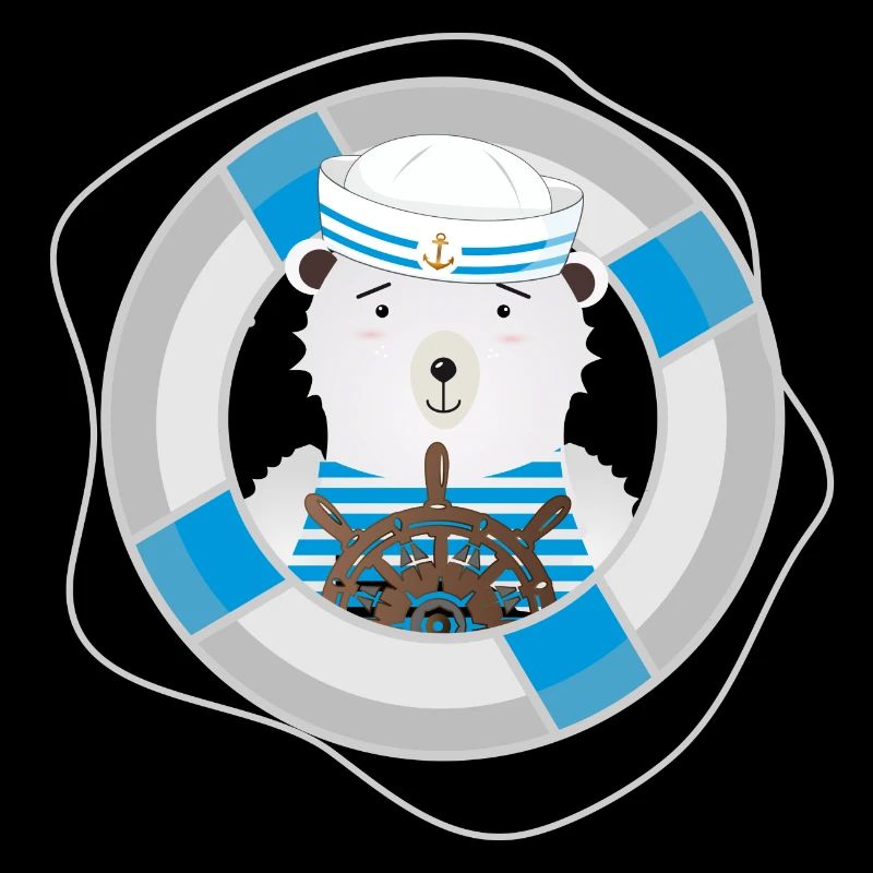 cute bear as a sailor in a navy look