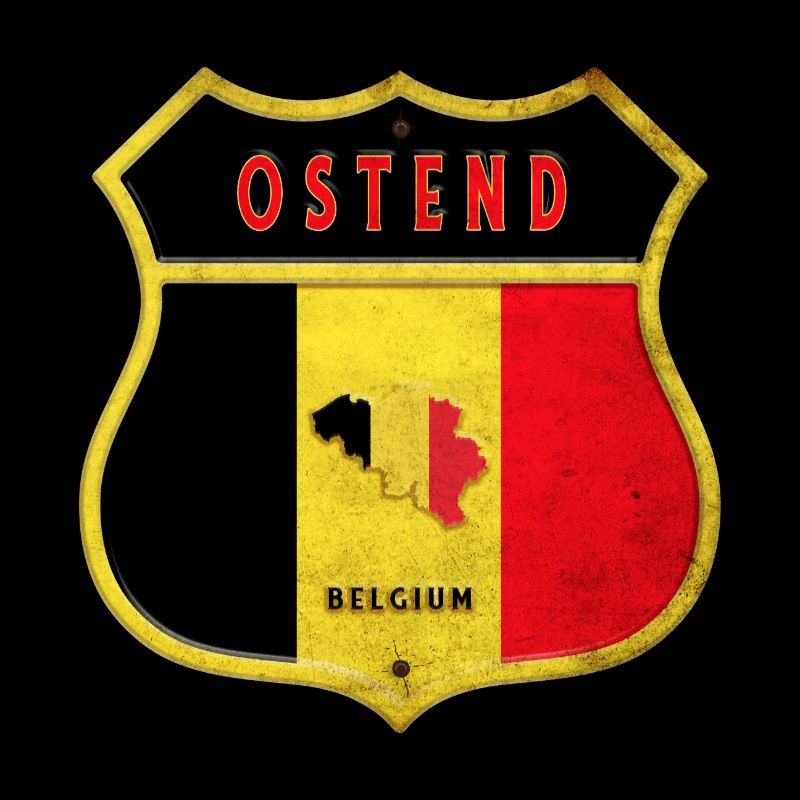 Ostend Belgium Coat of Arms Flags Design
