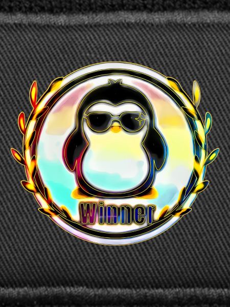 Badge pingouin gagnant