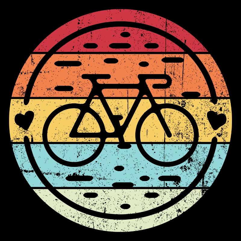 Retro Rainbow Bicycle Emblem