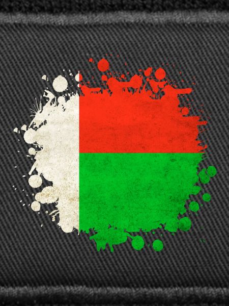 Madagaskar Flaggen Klecks