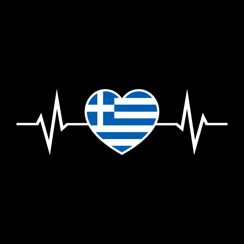 Grèce Heartbeat ECG Drapeau grec
