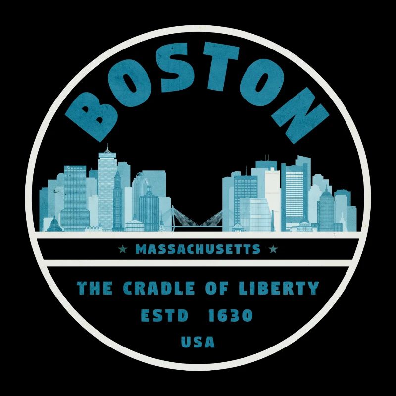 Boston Skyline Badge Liberty
