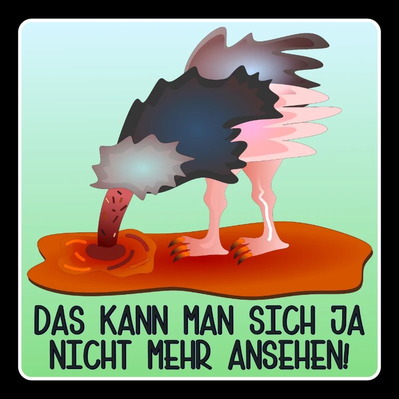 LUSTIGE SPRÜCHE - ABTAUCHEN VOGELSTRAUß