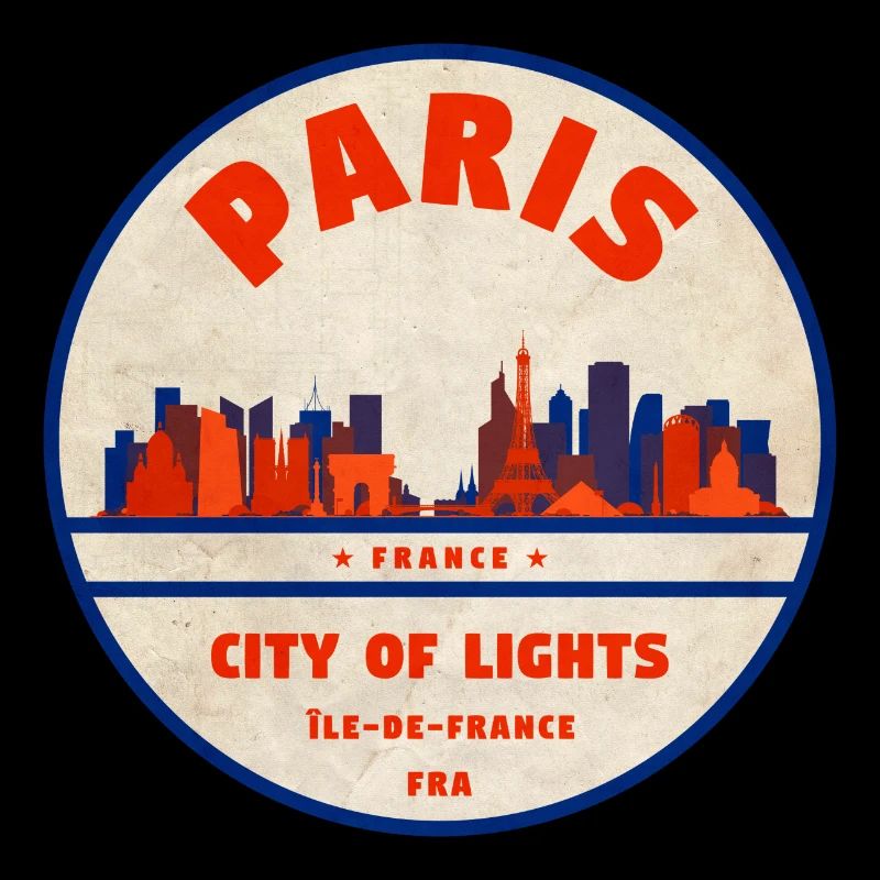 Paris Skyline Badge