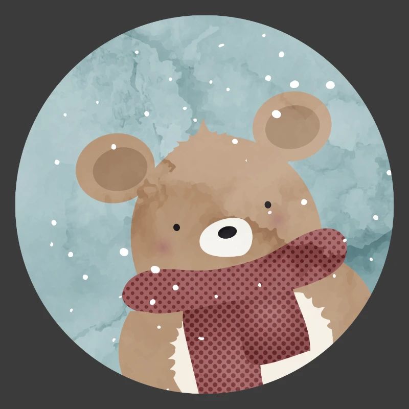 sugar-sweet golden bear in winter when it snows