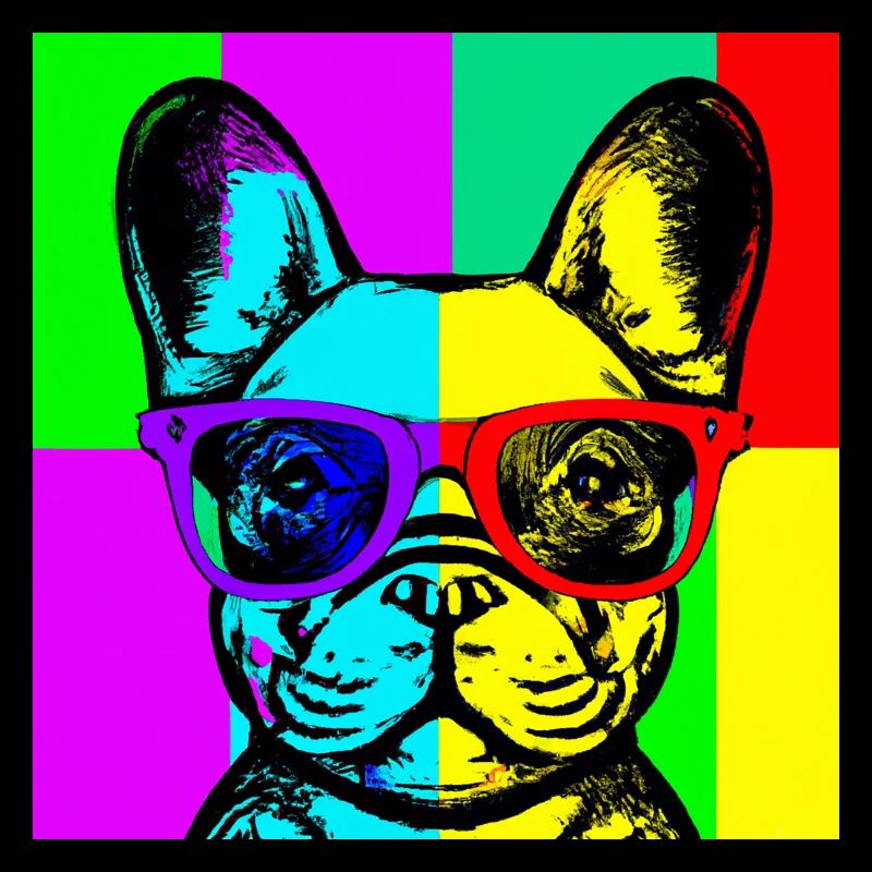 Neon Bulldog Pop-Art-Brillen