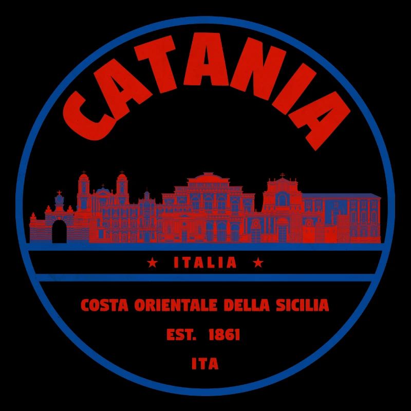 Catania Skyline Rundlogo Italien