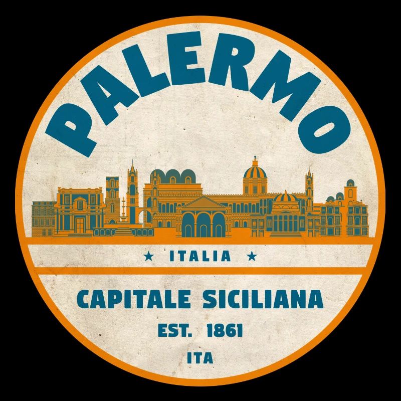 Palermo Retro Stadtlogo rund