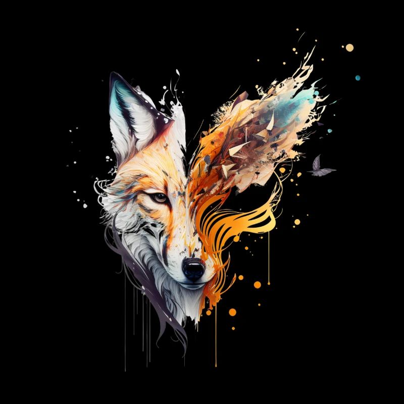 Beautiful fox head that is blown away by the wind
